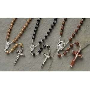  12pc Set Assorted Wood Rosaries Rosary