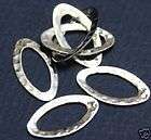10 pcs of Silver Plated hammered oval link 12x22mm