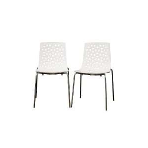  Spring White Plastic Modern Dining Chair: Home & Kitchen