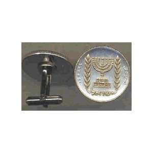   Unique 2 Toned Gold on Silver Israeli Menorah, Coin Cufflinks: Beauty
