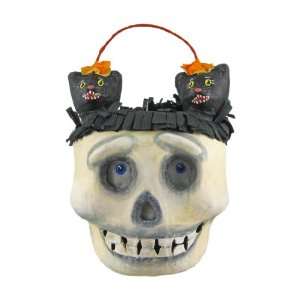  Bethany Lowe Skull W/ Kitties Folk Art Halloween Mini 