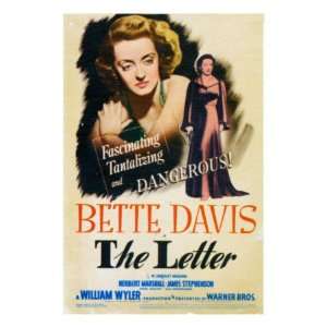 The Letter, Bette Davis on Midget Window Card, 1941 