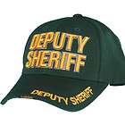 DEPUTY SHERIFF DELUXE BALL CAP, GREEN, EMBROIDERED HAT