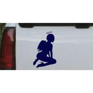 Sexy Angel Silhouettes Car Window Wall Laptop Decal Sticker    Navy 