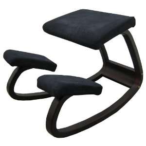  Ergonomic Kneeling Chair Wooden Stool (Dark Wood / Black 