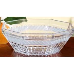   Frost Accented Crystal Large Salad Serving Bowl: Kitchen & Dining