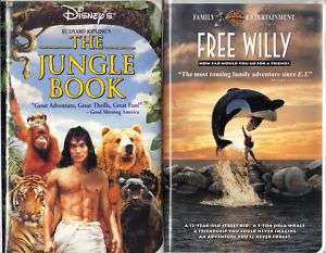 The Jungle Book (VHS, 1995) & Free Willy   2 VHS Tapes  
