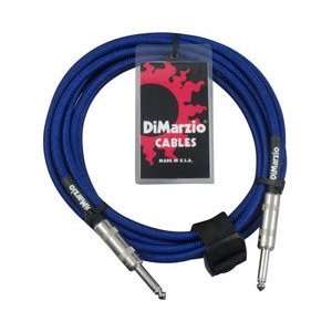  DiMarzio EP1718EB Electric Blue Overbraided Instrument Cable 