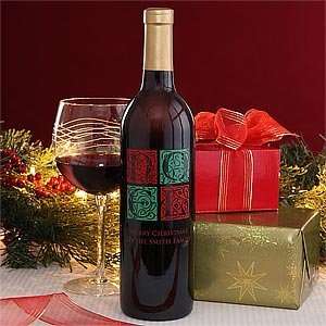  Christmas Noel Custom Personalized Wine Bottle