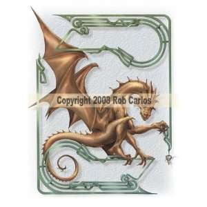 Sentinel Dragon Rob Carlos Ceramic Sensations Tile 86605  