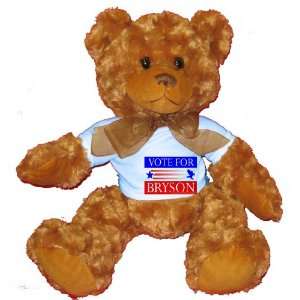  VOTE FOR BRYSON Plush Teddy Bear with BLUE T Shirt Toys 