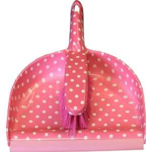  Bright Pink with White Polka Dot Design DeLuxe Dustpan 