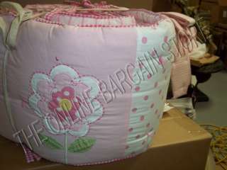   Barn Kids PBK Spring Bouquet Nursery Baby Crib Bumper Pink Butterfly
