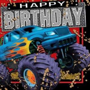  Mudslinger Monster Truck Birthday 3 Ply Lunch Napkins 16 