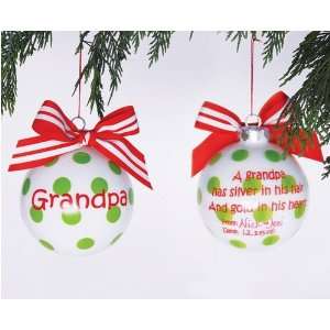  Grandpa Personalization Christmas Ornament by Mud Pie: Home & Kitchen