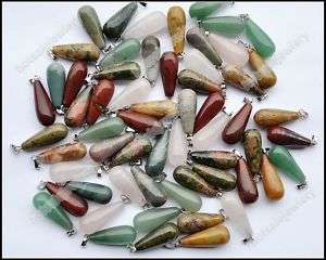 Wholesale 100pcs Mix Natural Gemstone Drop Pendants  