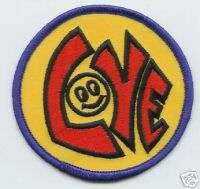 Hippy Love Smiley Face Embroidery Applique patch  