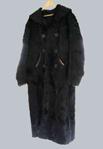 Vintage 3/4 Length Dyed Skunk Long Fur Coat Genuine 1930s Crosby 