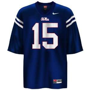  Nike Mississippi Rebels #15 Navy Youth Replica Football 