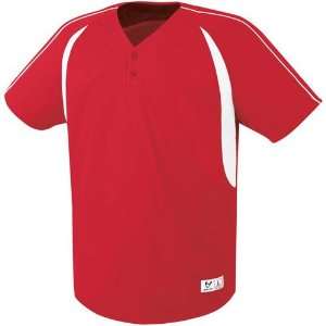   High Five Impact Two Button Jersey SCARLET/WHITE YL
