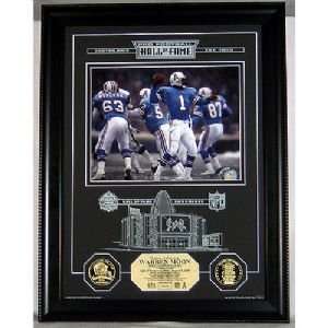  Warren Moon Hall Of Fame Etched Glass Photomint Sports 