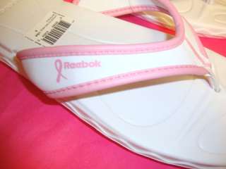 New Reebok flip flop sandals white & pink 6 7 8 9 10  