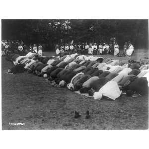  Mohammedans kneeling with heads on ground at prayer,Weking 
