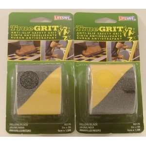  Life Safe Anti Slip YELL/BLK Safety Grit Tape 2x5ft RE175 