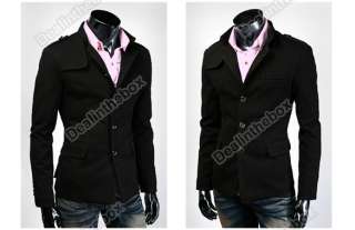 NEW Hot 2011 Mens Fashion Slim Fit Up Collar Designed Coat Jacket 4 