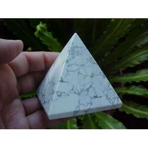   Gemqz Howlite Carved Pyramid From Africa Big  