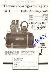 1928 K. R. WILSON BIG BOY AIR COMPRESSOR AD BUFFALO NY  