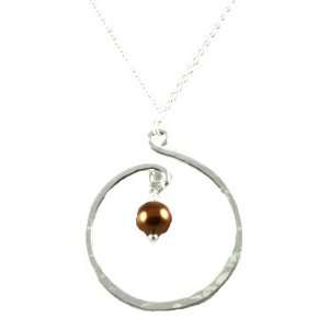 Mima & Oly by Far Fetched Hammered Swirl Circle Pendant Necklace with 