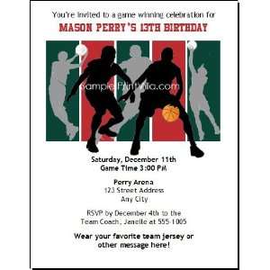 Milwaukee Bucks Colored Birthday Party Invitation