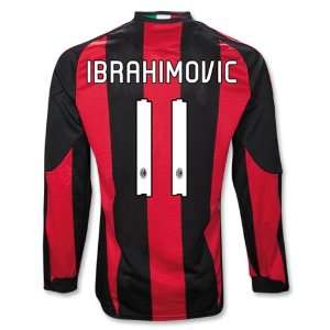  AC Milan 10/11 IBRAHIMOVIC Home LS Soccer Jersey Sports 