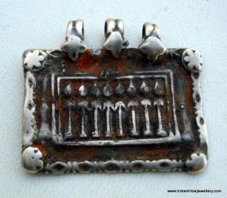 sterling silver hindu goddess amulet pendant antique  