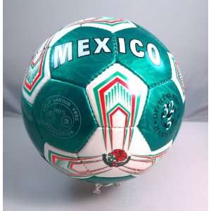 Handsewn Futbol Soccer Ball   Mexico Flag Panel Design:  
