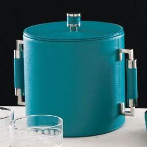  Double Handle Ice Bucket Aqua/Nickel: Home & Kitchen
