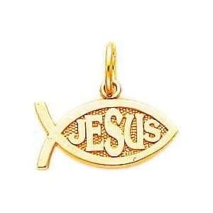  14K Gold Jesus Ichthus Fish Charm Jewelry