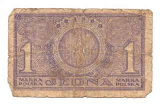 Poland 1 Marka 17.5.1919 G VG Banknote P 19  