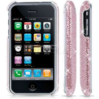 BABY PINK GLITTER BACK CASE COVER FOR IPHONE 3G 3GS UK  