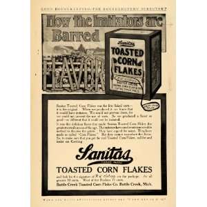  1907 Ad Kelloggs Lanitas Toasted Corn Flakes Cereal 