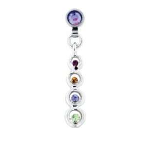Microdermal 4 Multi Color Dangling Increasing in Size Crystals Charm 