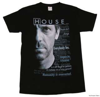 Officially Licensed House M.D Houseisms Adult Shirt S 3XL  