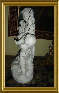 ANTIQUE ITALIAN SIGNED A De Ranieri Cherubs Sculpture  