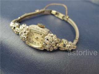   14KT White Gold and Diamond Hamilton Watch 17 Jewel #434  