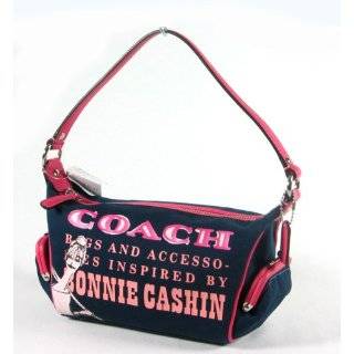  Coach Bonnie Applique Top Handle Pouch Handbag Bag Navy 
