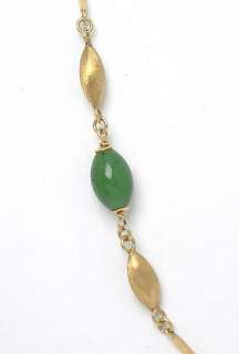 BEAUTIFUL VINTAGE 14K GOLD & JADE STYLISH NECKLACE  