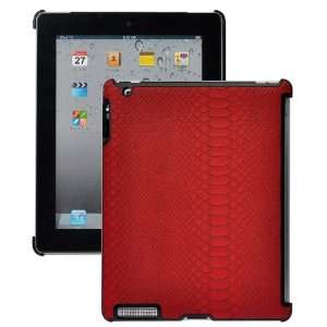  Snakeskin Pattern Plastic Case Cover for iPad 2(Red) 