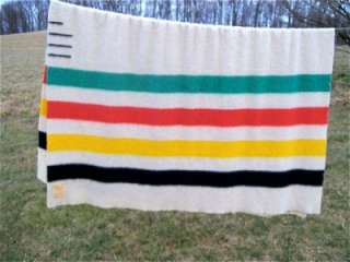   BAY 4 POINT WOOL CAMP BLANKET GOLD LABEL ENGLAND 78 x 60  