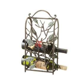  Bird and Leaf Design Three Bottle Wine Rack by by Midwest 